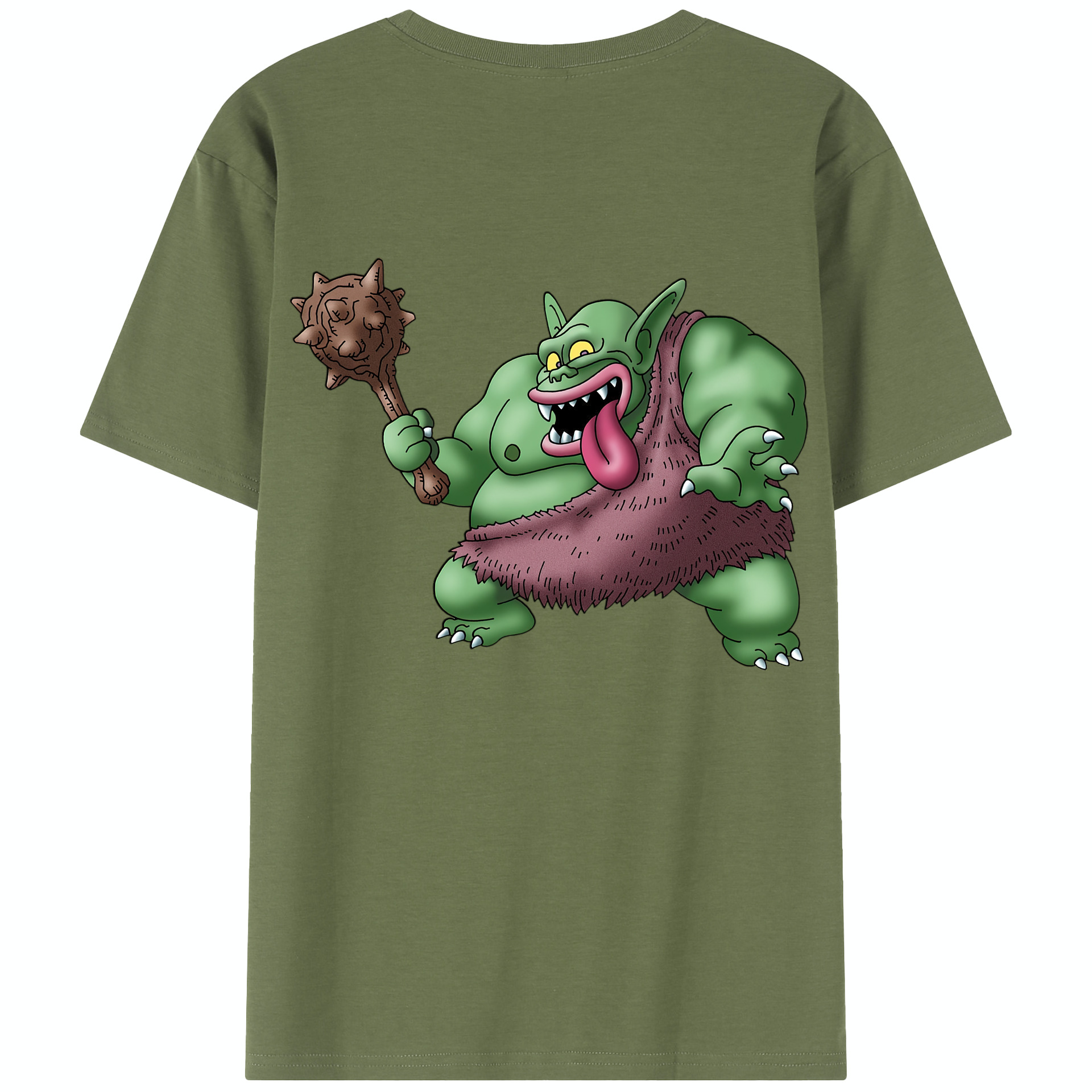 （画像用） ドラゴンクエスト Doragon Kuesuto Dragon Quest 綿100％半袖Tシャツ（背面プリント）